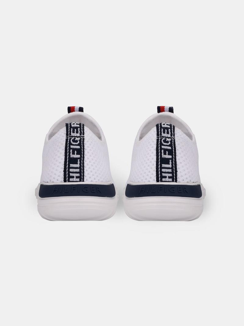 Női Tommy Hilfiger Mesh Stripe Sneaker Fehér | HU 637MQZ